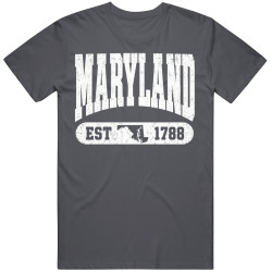 MARYLAND Collegiate Arch. Vintage Varsity Athletic State Pride T Shirt