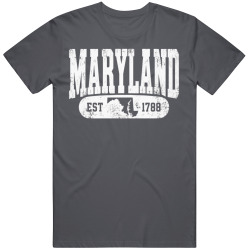 MARYLAND Collegiate Arch. Vintage Varsity Athletic State Pride T Shirt