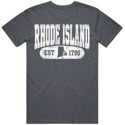 RHODE ISLAND Collegiate Arch. Vintage Varsity Athletic State Pride T Shirt