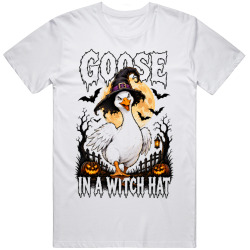 Goose in a Witch Hat. Halloween Spooks T Shirt Goose in a Witch Hat. Halloween Spooks T Shirt
