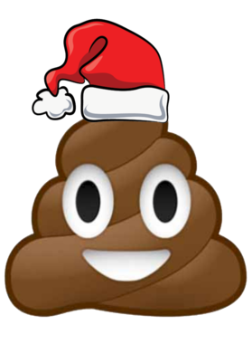 Christmas Poop Emoji Holiday Santa Hat T Shirt